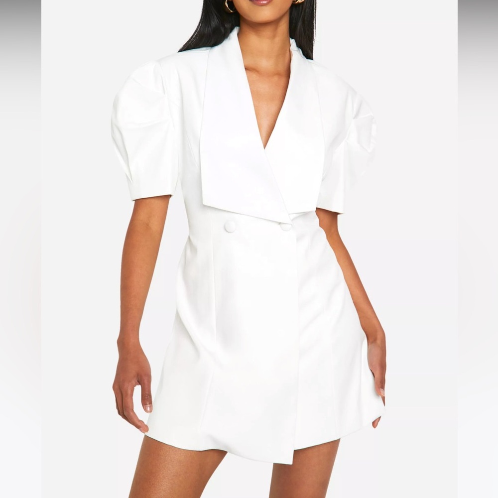 BOW DETAIL PUFF SLEEVE BLAZER DRESS SIZE MEDIUM. NWT!
